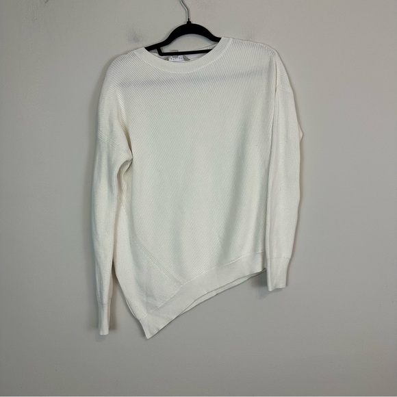 Athleta | Cream Asymmetrical Hem Pima Cotton Silk Blend Sweater Size XXS - Picture 1 of 5
